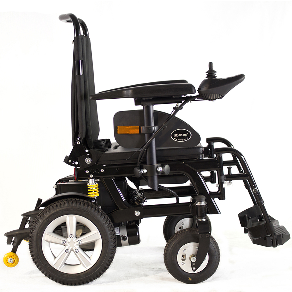 Silla de ruedas eléctrica de aluminio con inodoro para discapacitados