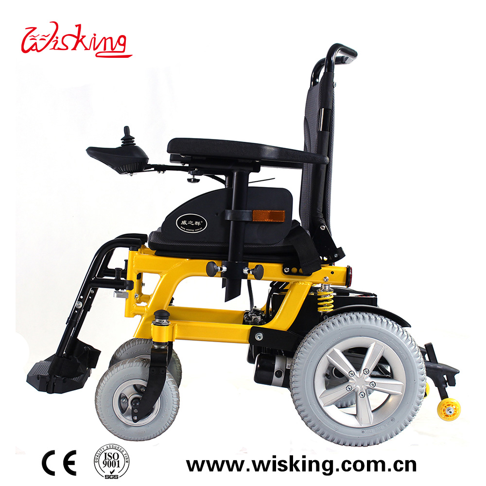 silla de ruedas eléctrica mediana para discapacitados con suspensión
