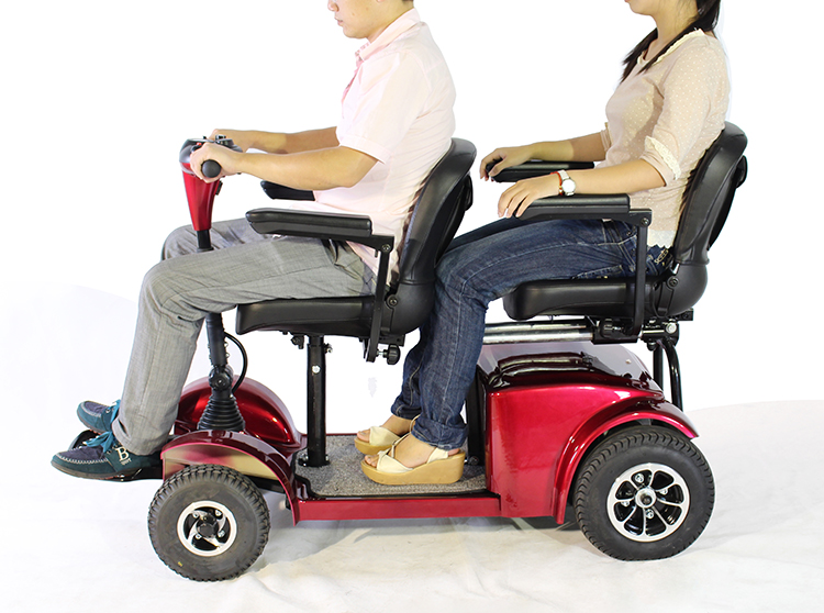 Scooter eléctrico de movilidad de doble asiento al aire libre para discapacitados
