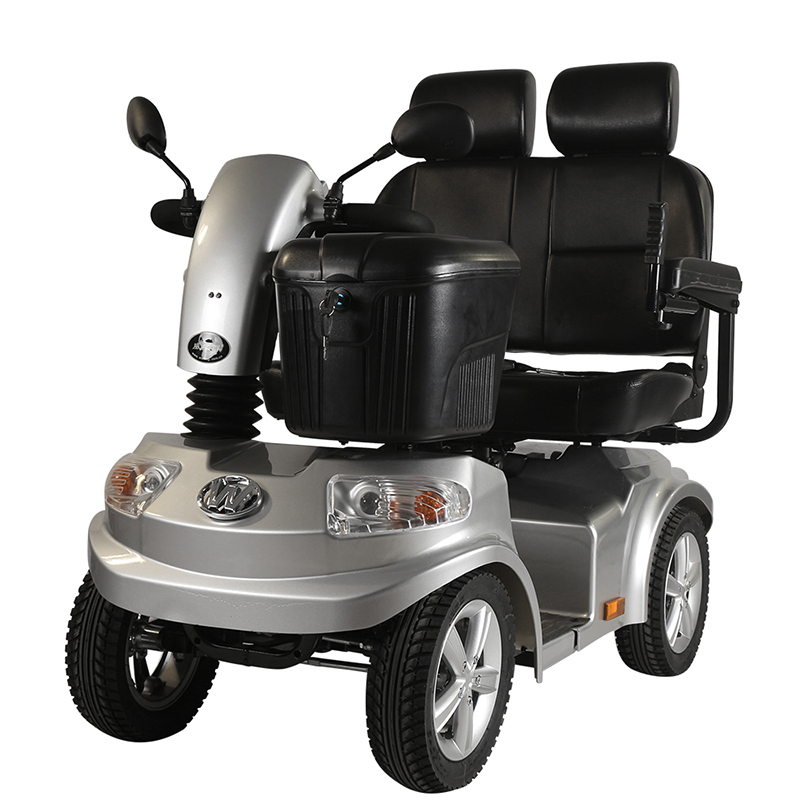 scooter de movilidad compacto con dos asientos para cuerpo alto o dos personas