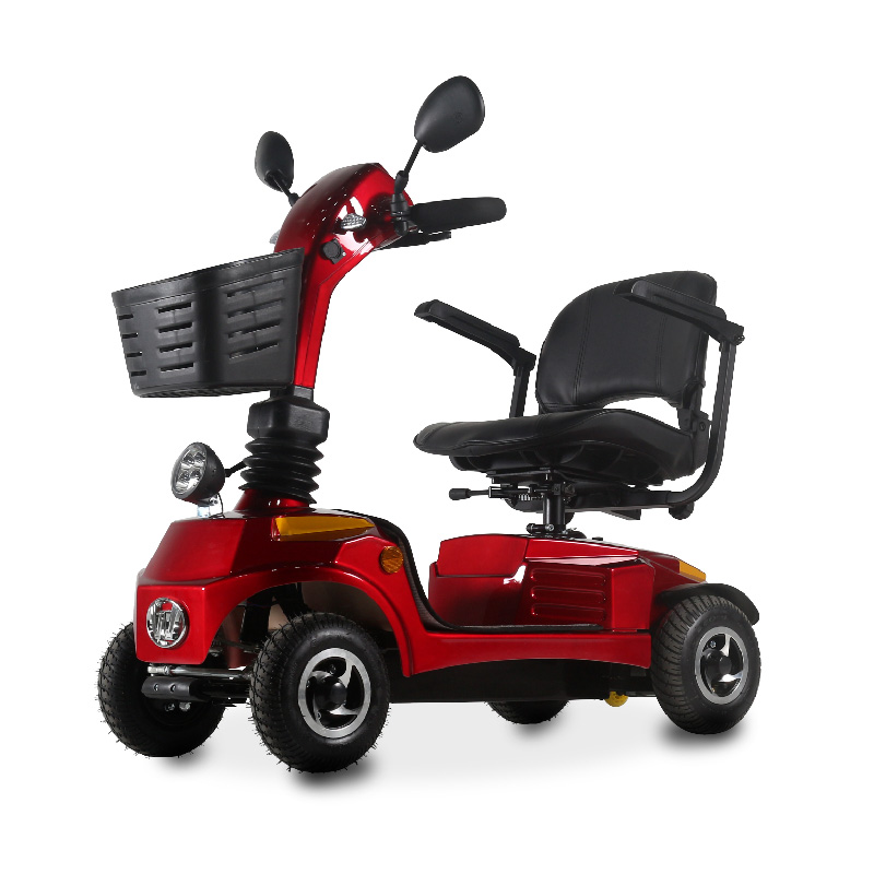 Scooter de movilidad compacto con llantas de aluminio para ir de compras
