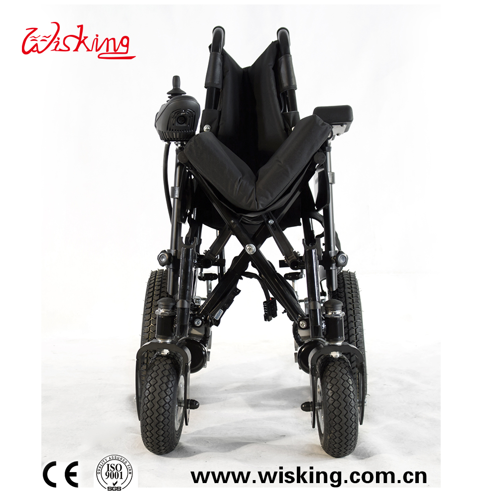 Silla de ruedas eléctrica para discapacitados plegable de cuatro ruedas con freno electrónico