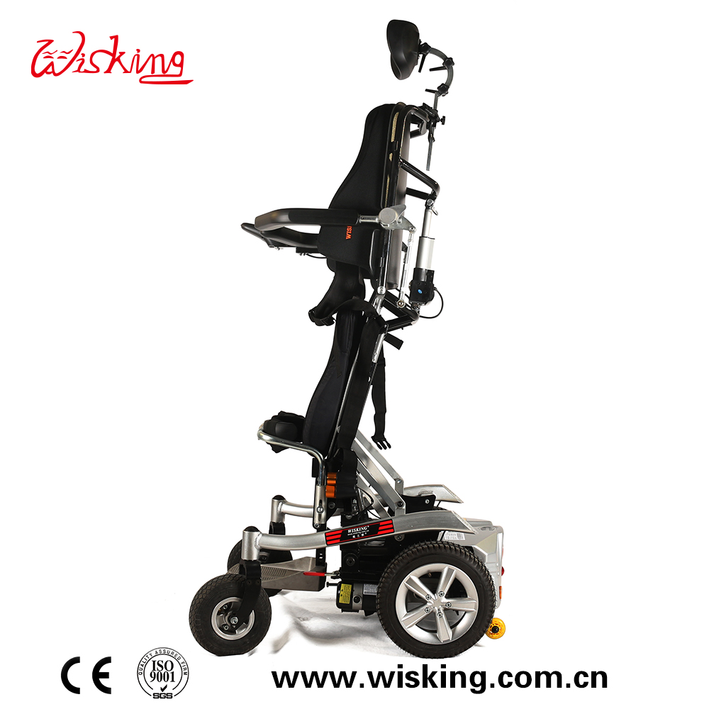 Respaldo ajustable eléctrico Reclinación Cómoda silla de ruedas eléctrica de pie para discapacitados