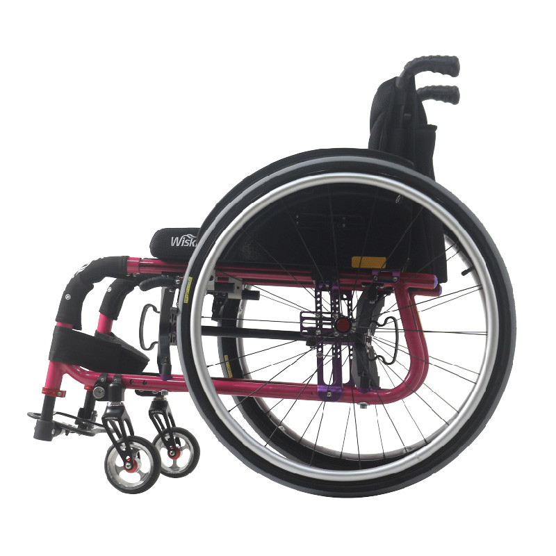 Silla de ruedas activa plegable de aleación de aluminio ligera para discapacitados